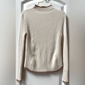Sadie & Sage Mock Neck Rib Knit Sweater